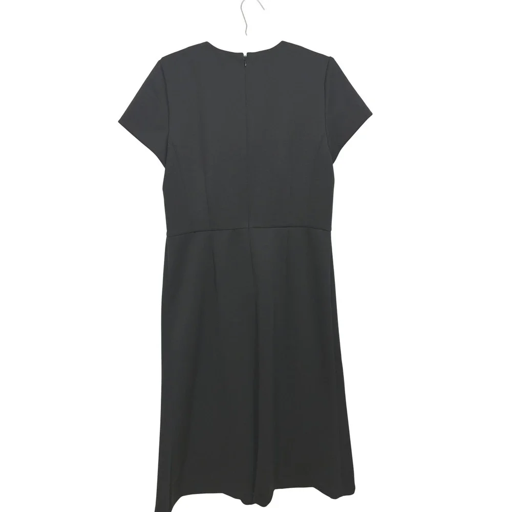 Ann Taylor Womens Black Double Knit Midi Flare Dress Size 12 NEW - Picture 13 of 14